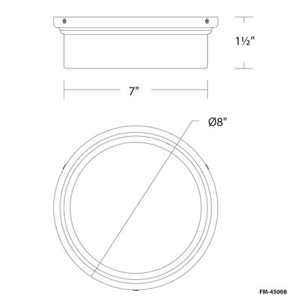 Dweled York 8in LED Flush Mount 3000K in Aged Brass FM-450